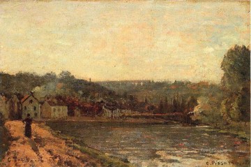 the banks of the seine at bougival 1871 Camille Pissarro Landscapes brook Oil Paintings